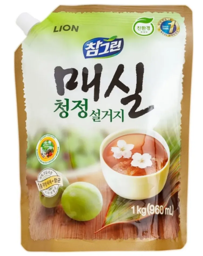 CJ LION средство д/мытья посуды chamgreen японский абрикос мяг.уп. 960мл